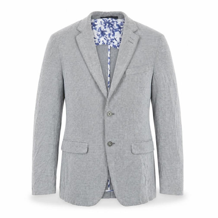 Front view of s.Oliver Men’s Grey 36R suit jacket Regular Fit Notch Lapel