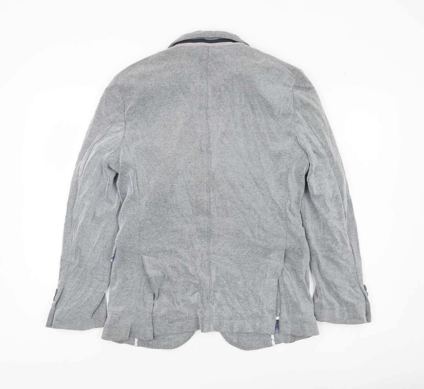 s.Oliver Men’s Grey 36R Suit Jacket Blazer Regular Fit Notch Lapel