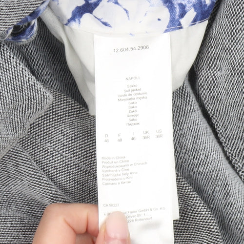 s.Oliver Men’s Grey 36R Suit Jacket Blazer Regular Fit Notch Lapel