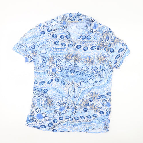 Style by EWM Women’s Blue Floral Button-Up Shirt Size 12