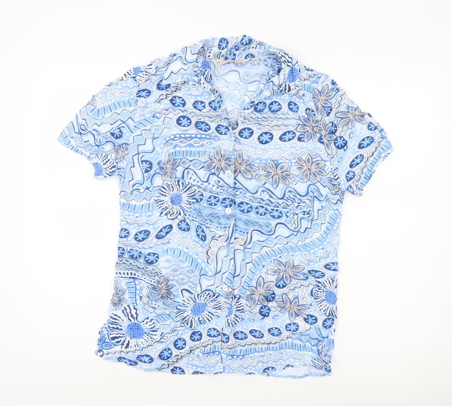 Style by EWM Women’s Blue Floral Button-Up Shirt Size 12