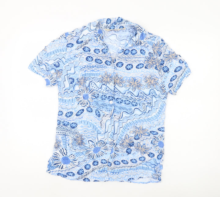 Style by EWM Women’s Blue Floral Button-Up Shirt Size 12