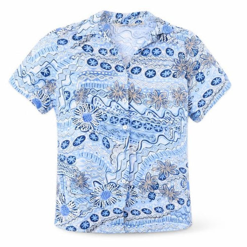 Style by EWM Women’s Blue Floral Button-Up Shirt Size 12