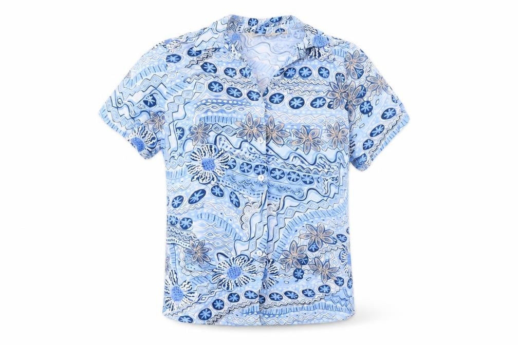 Style by EWM Women’s Blue Floral Button-Up Shirt Size 12