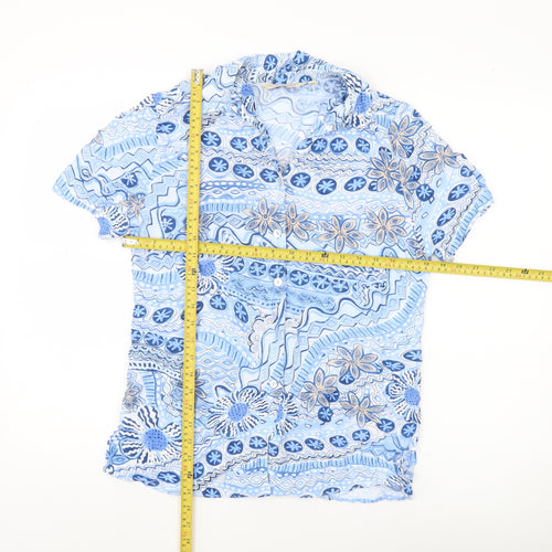 Style by EWM Women’s Blue Floral Button-Up Shirt Size 12