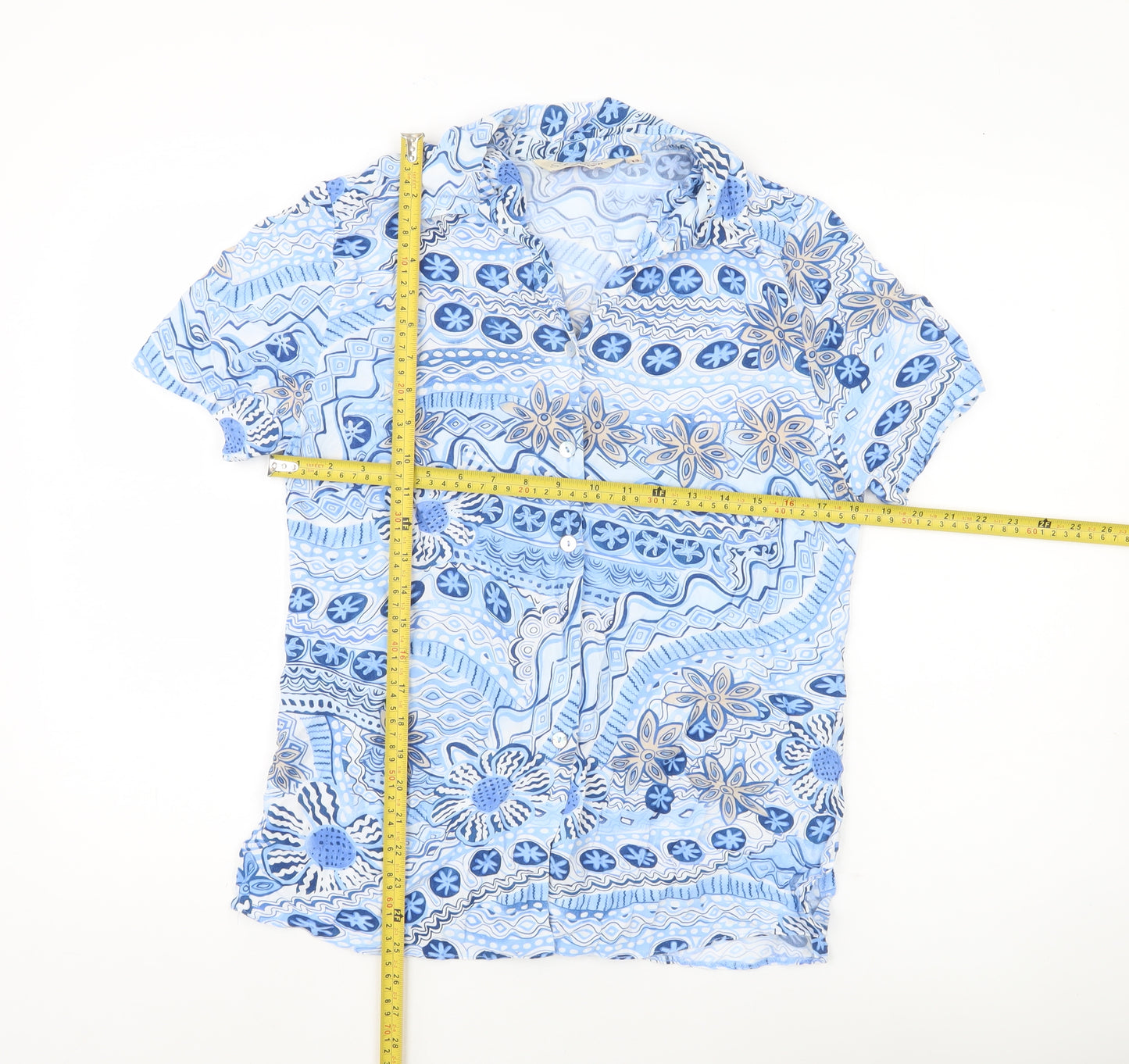 Style by EWM Women’s Blue Floral Button-Up Shirt Size 12