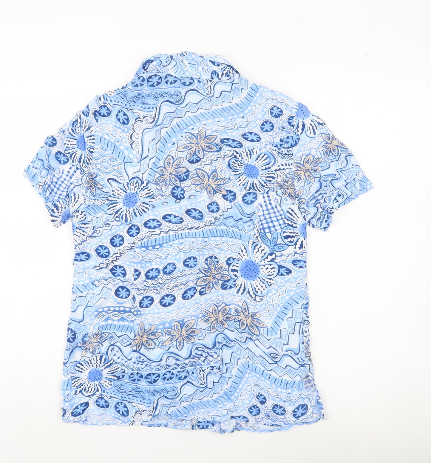 Style by EWM Women’s Blue Floral Button-Up Shirt Size 12