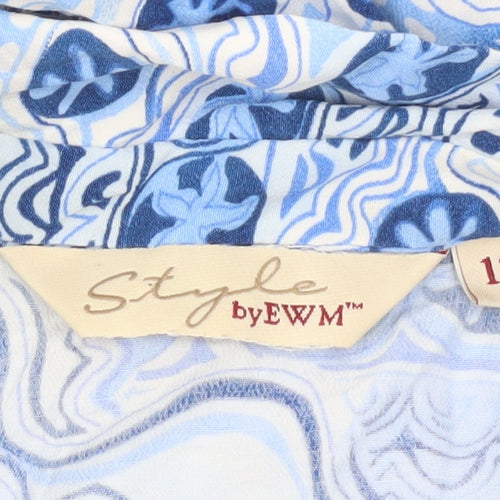 Style by EWM Women’s Blue Floral Button-Up Shirt Size 12