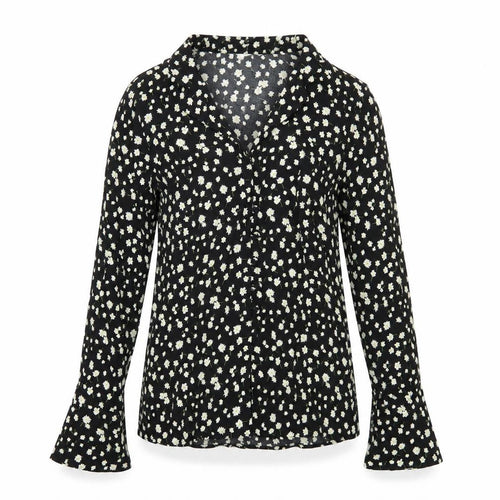 Marks and Spencer Womens Black Floral Long Sleeve Viscose Blouse Size 6
