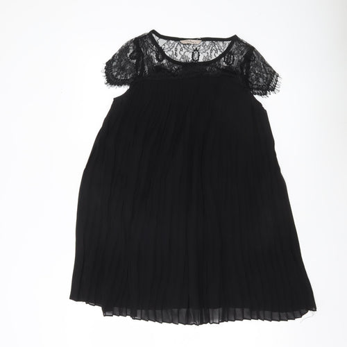 Darling Womens Black XS Lace Tunic Blouse Short Sleeve Party Top