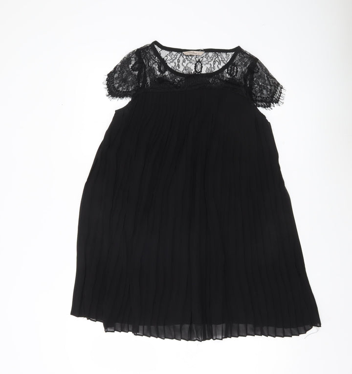 Darling Womens Black XS Lace Tunic Blouse Short Sleeve Party Top