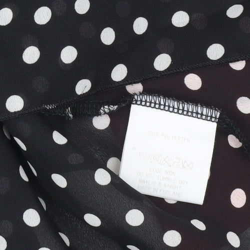 Baylis & Knight Womens Black Polka Dot Blouse Size 10 Wrap Style