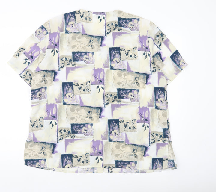 Berkertex Women’s Multicoloured Petite Blouse Size 20 Short Sleeve