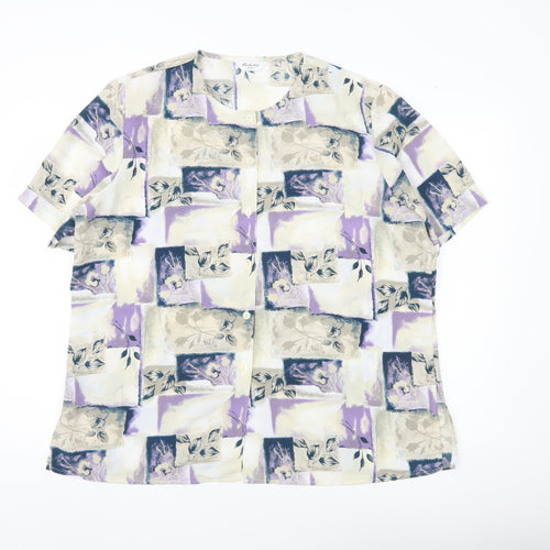 Berkertex Women’s Multicoloured Petite Blouse Size 20 Short Sleeve