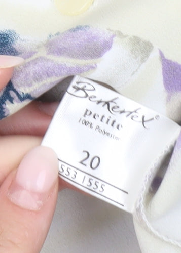 Berkertex Women’s Multicoloured Petite Blouse Size 20 Short Sleeve