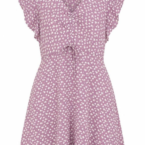 Monteau Los Angeles Women’s Purple Floral A-Line Short Dress L