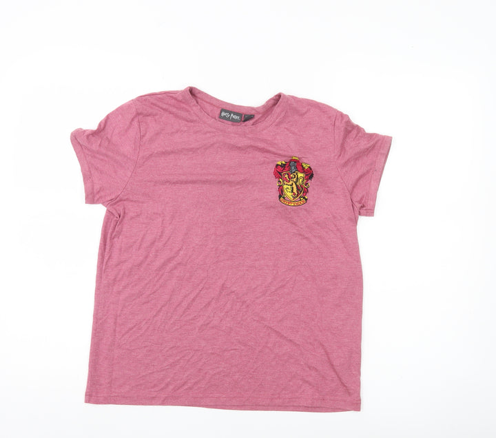 Harry Potter Women Pink T-Shirt Size 12 Gryffindor Crest