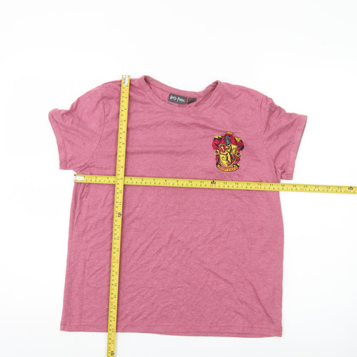 Harry Potter Women Pink T-Shirt Size 12 Gryffindor Crest