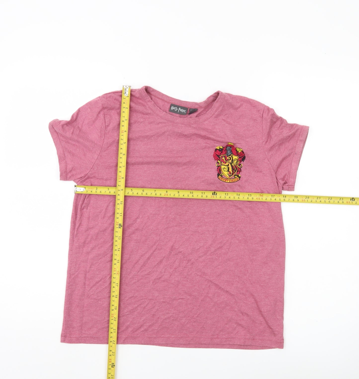 Harry Potter Women Pink T-Shirt Size 12 Gryffindor Crest