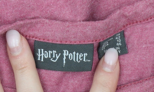 Harry Potter Women Pink T-Shirt Size 12 Gryffindor Crest