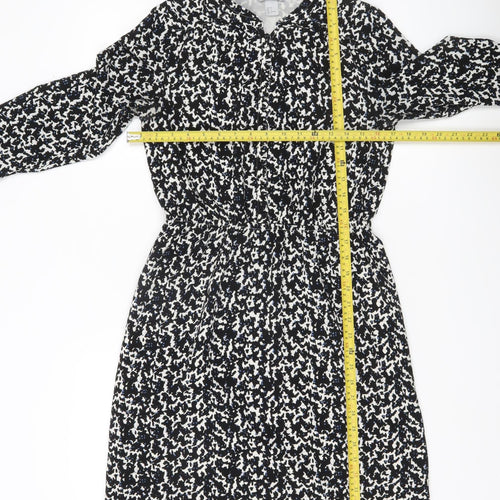 H&M Women’s Black Shirt Dress Size 8 Long Sleeve Knee Length