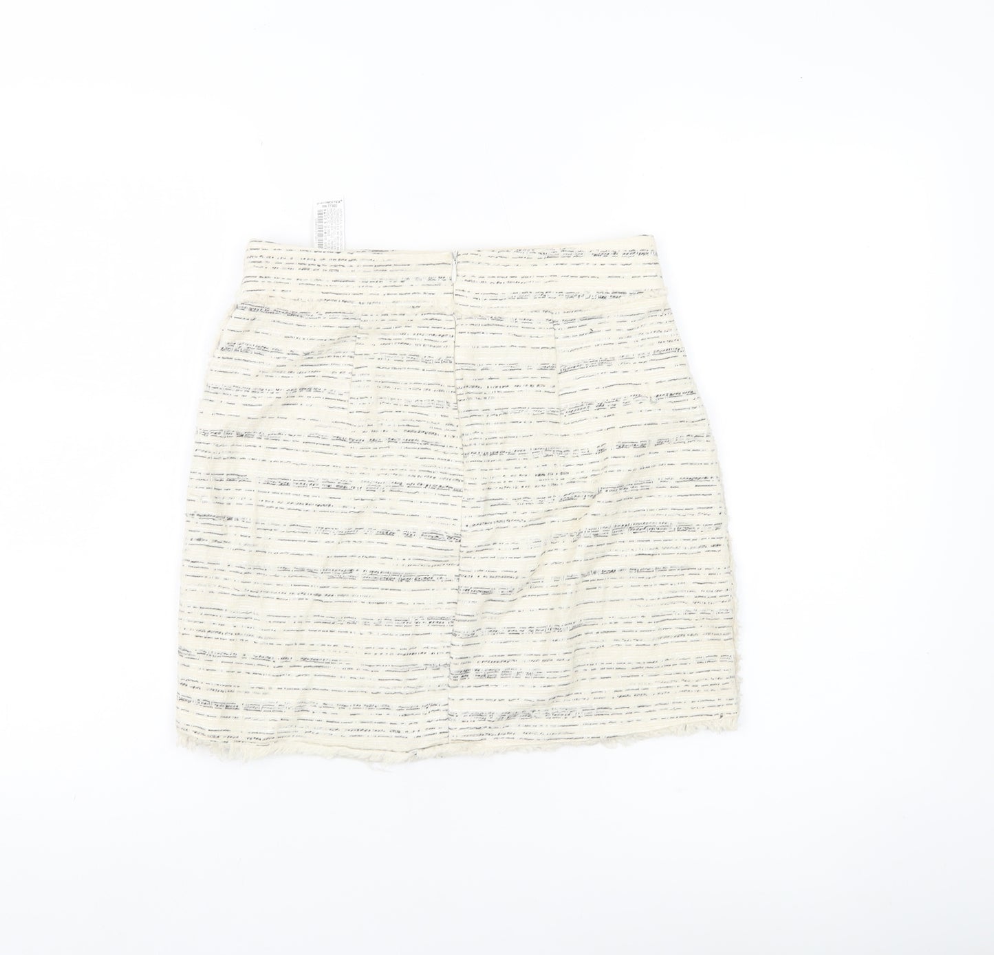 Zara Basic Women Ivory XS Tweed Pencil Skirt Workwear Business Casual