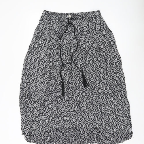 Little Stuff Women’s Black Geometric Elastic Waist Knee Skirt Size 10