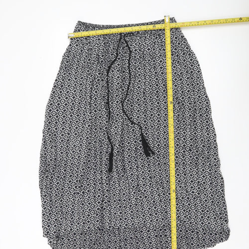 Little Stuff Women’s Black Geometric Elastic Waist Knee Skirt Size 10