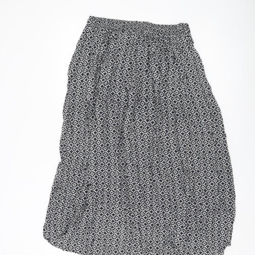 Little Stuff Women’s Black Geometric Elastic Waist Knee Skirt Size 10