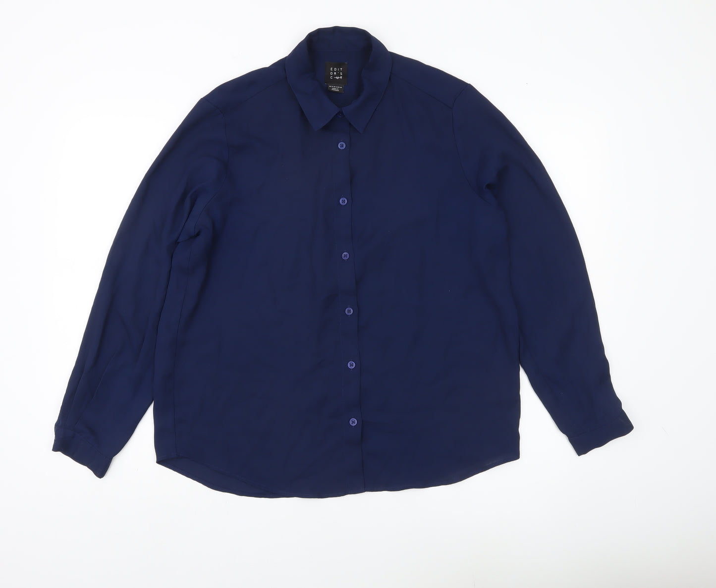 Editor's Cut Women's Blue Size 12 Long Sleeve Button-Up Shirt