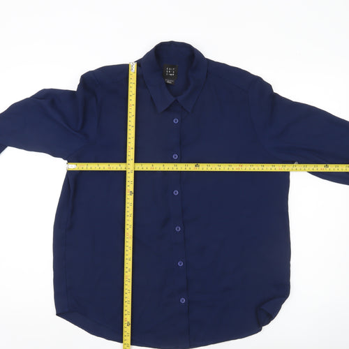 Editor's Cut Women's Blue Size 12 Long Sleeve Button-Up Shirt