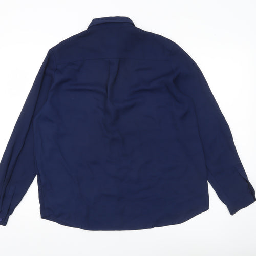 Editor's Cut Women's Blue Size 12 Long Sleeve Button-Up Shirt