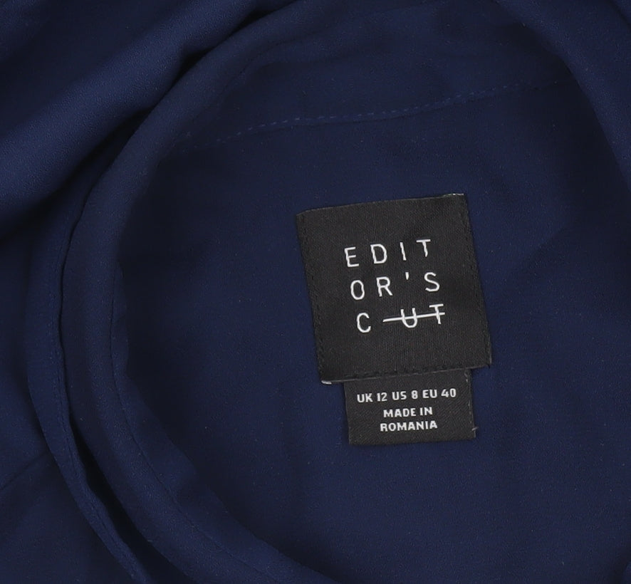 Editor's Cut Women's Blue Size 12 Long Sleeve Button-Up Shirt