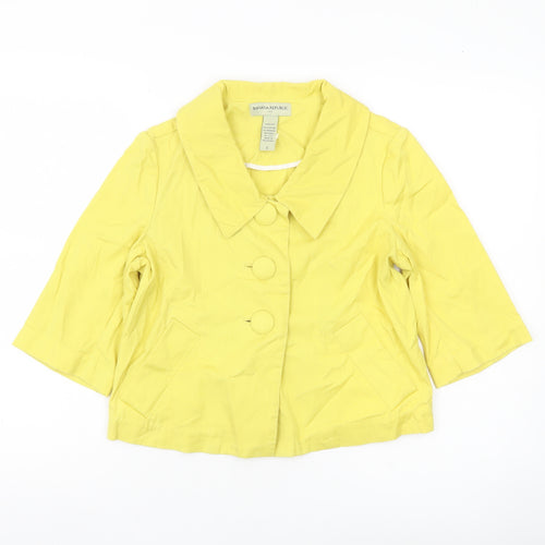 Banana Republic Women’s Yellow Cotton Jacket S 3/4 Sleeve Buttoned