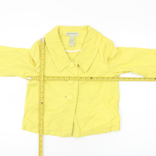 Banana Republic Women’s Yellow Cotton Jacket S 3/4 Sleeve Buttoned