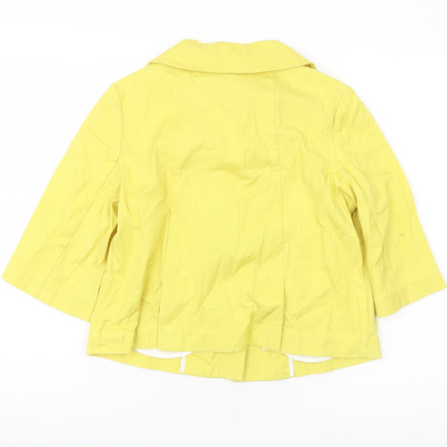 Banana Republic Women’s Yellow Cotton Jacket S 3/4 Sleeve Buttoned
