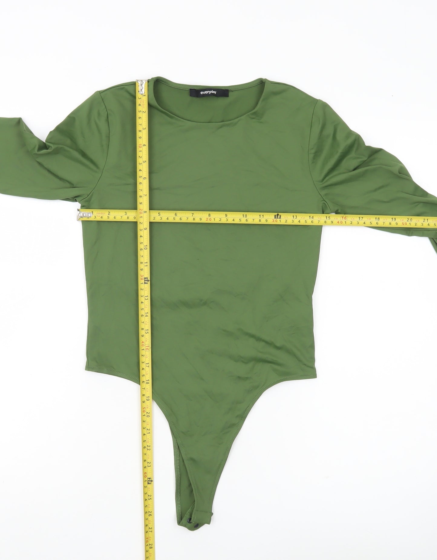 Everyday Women’s Green Bodysuit Size 12 Long Sleeve Round Neck