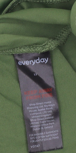 Everyday Women’s Green Bodysuit Size 12 Long Sleeve Round Neck