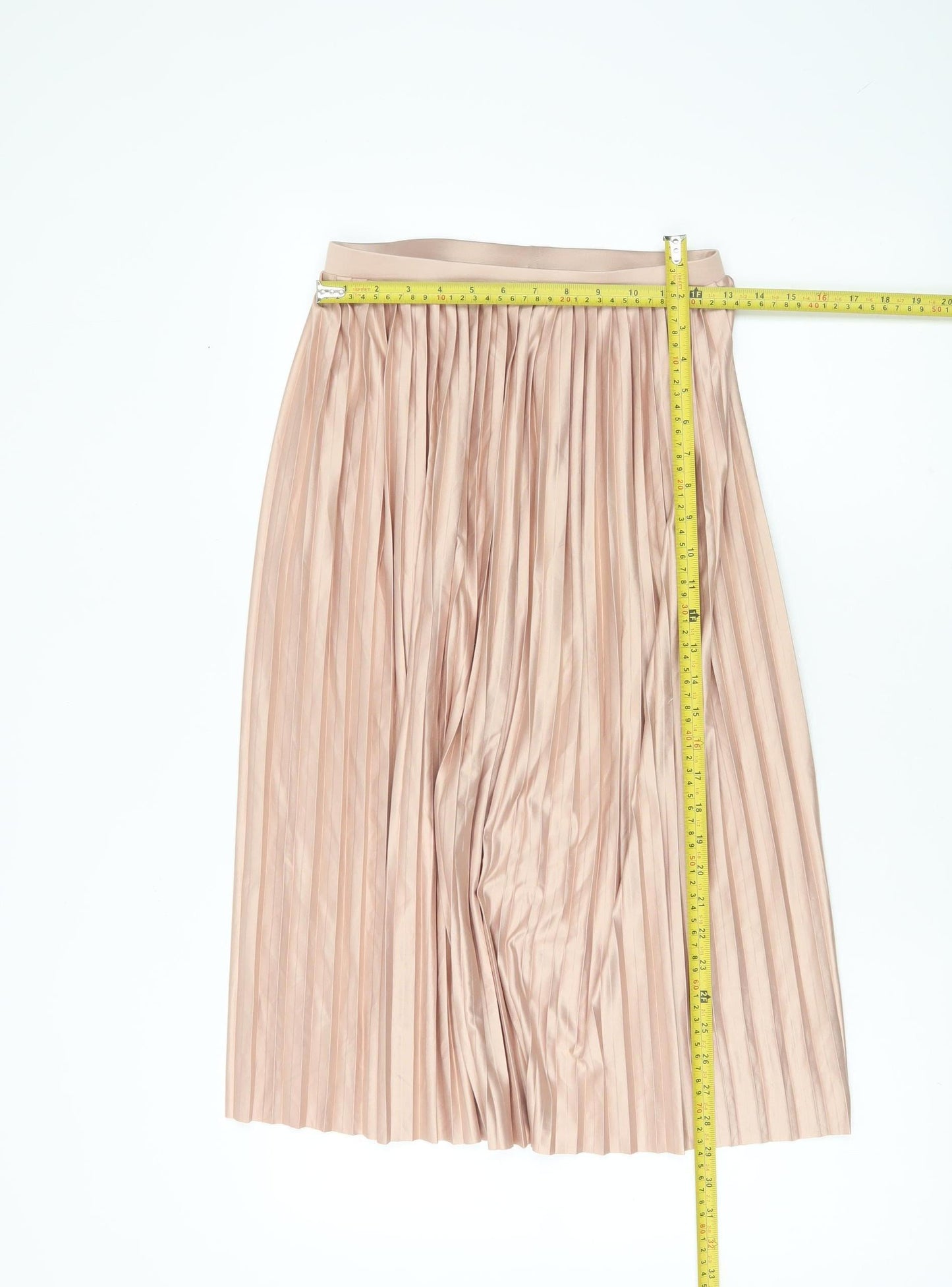 Topshop Women’s Pink Pleated Midi Skirt Size 8 Polyester