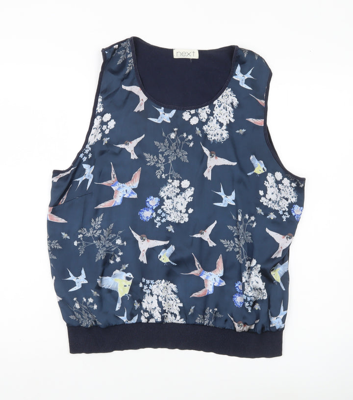 Next Women’s Blue Floral Bird Print Sleeveless Tank Top Size 22