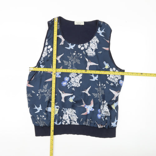 Next Women’s Blue Floral Bird Print Sleeveless Tank Top Size 22