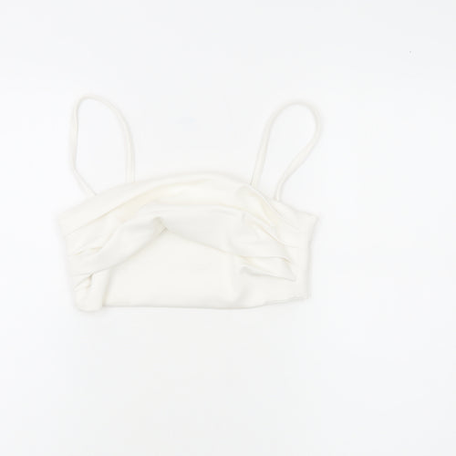 Zara Women White Camisole Tank Top Size 12 Slim Fit Spaghetti Strap