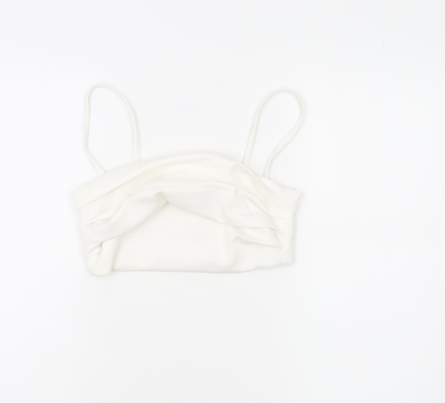 Zara Women White Camisole Tank Top Size 12 Slim Fit Spaghetti Strap