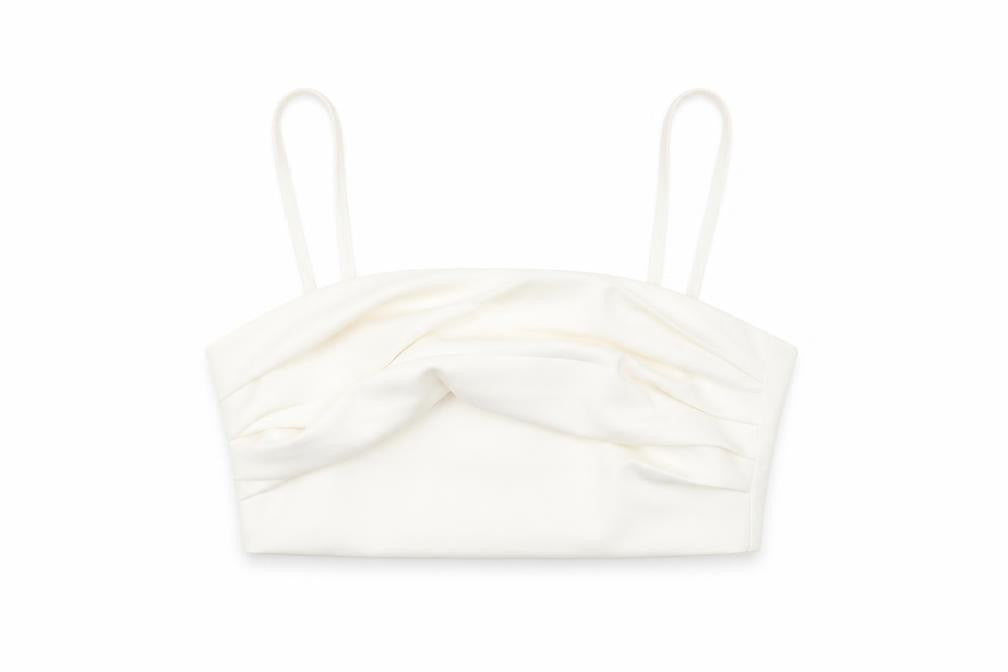Zara Women White Camisole Tank Top Size 12 Slim Fit Spaghetti Strap