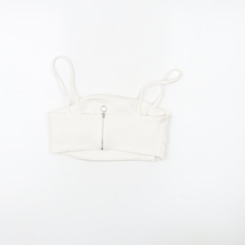Zara Women White Camisole Tank Top Size 12 Slim Fit Spaghetti Strap