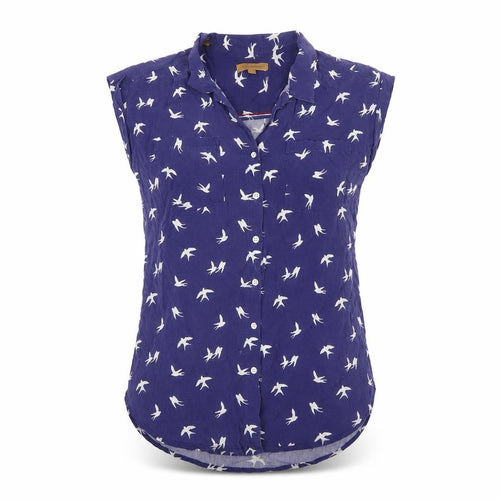 Jachs Girlfriend Women Blue Animal Print Button-Up Blouse S