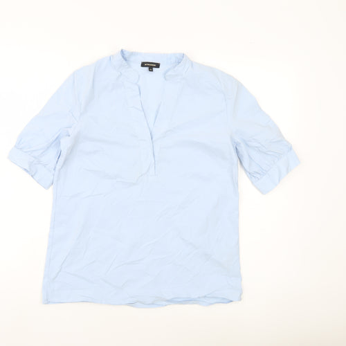 More & More Women’s Blue Blouse Size 8 V-Neck Tunic Work Top