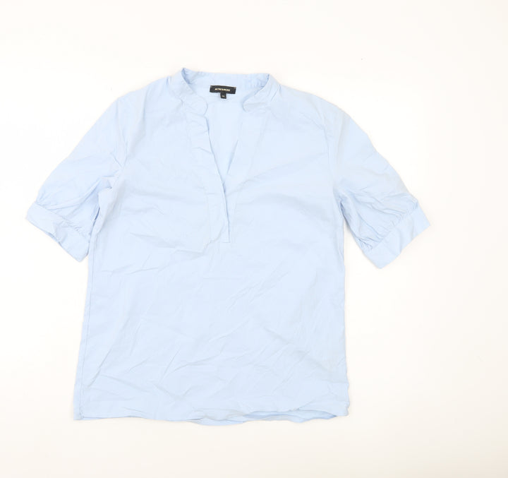 More & More Women’s Blue Blouse Size 8 V-Neck Tunic Work Top