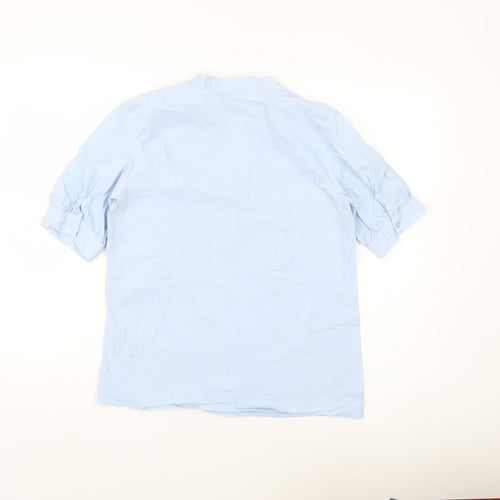 More & More Women’s Blue Blouse Size 8 V-Neck Tunic Work Top