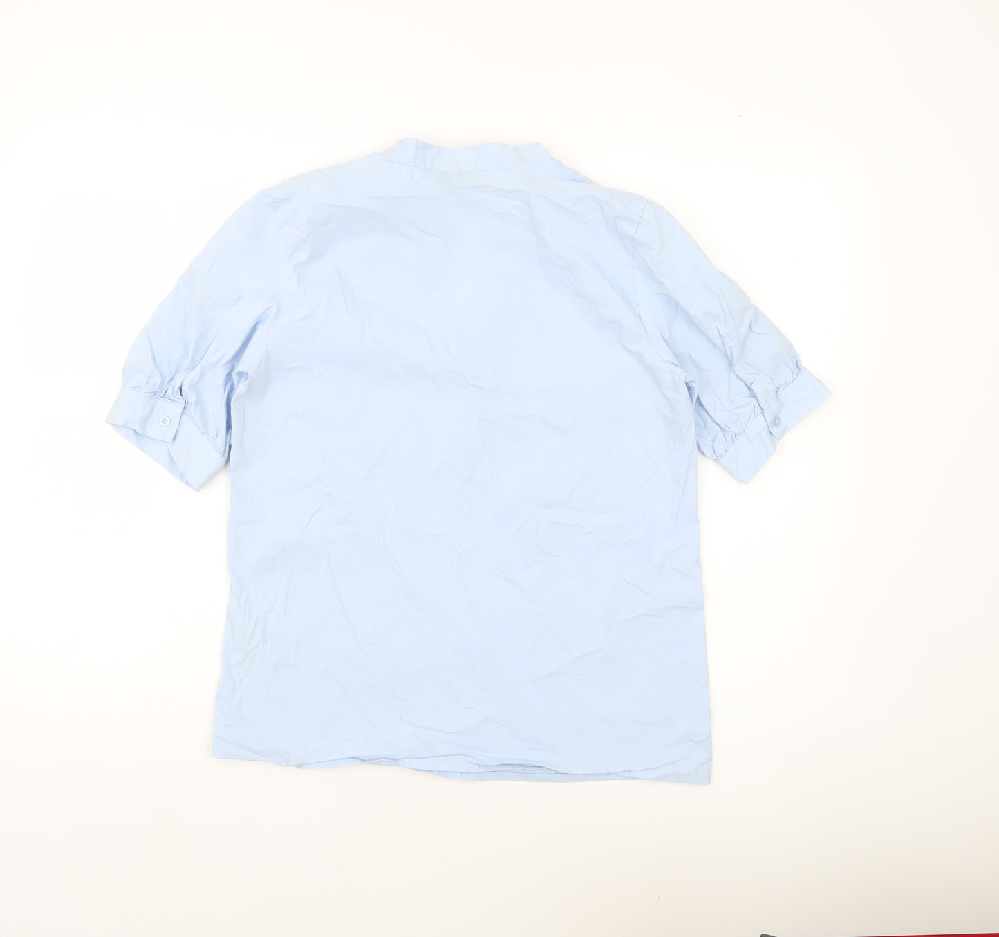 More & More Women’s Blue Blouse Size 8 V-Neck Tunic Work Top